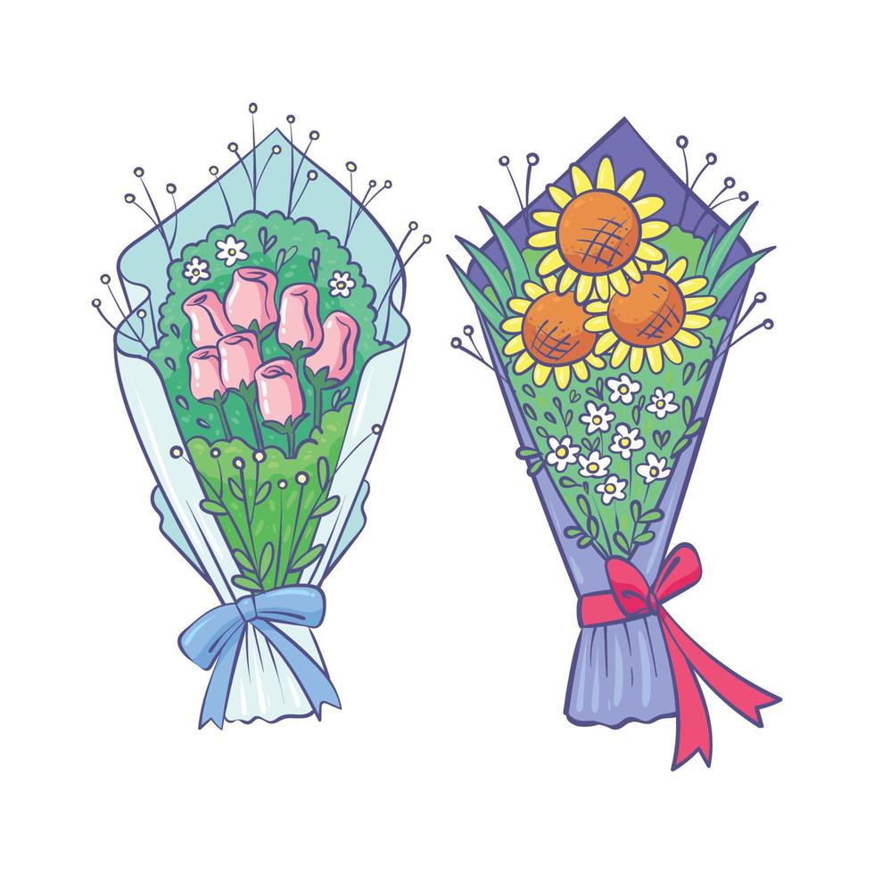 illustration vectorielle de bouquet de fleurs vecteur