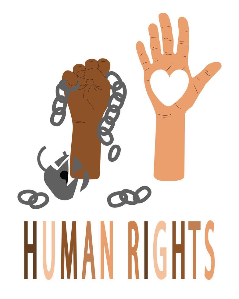 illustration vectorielle de la journée internationale des droits de l'homme 10 décembre vecteur