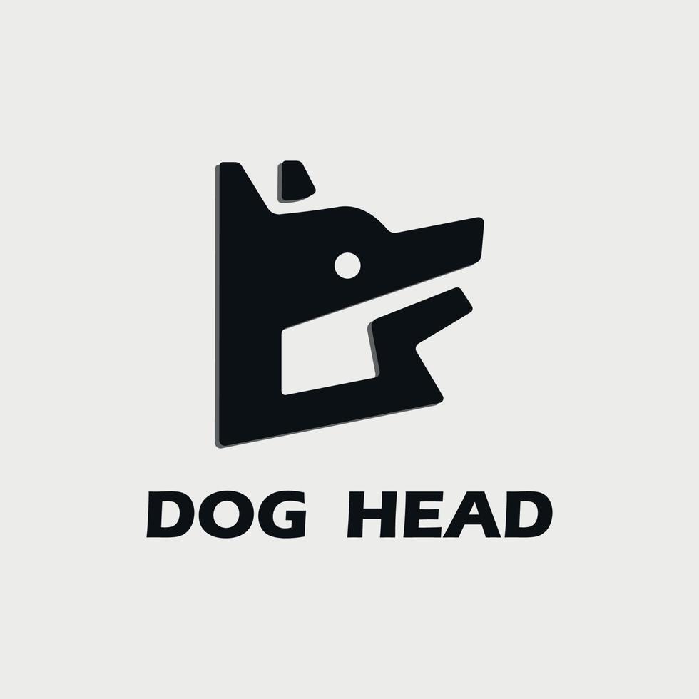 création de logo d'entreprise avec image de tête de chien noir vecteur