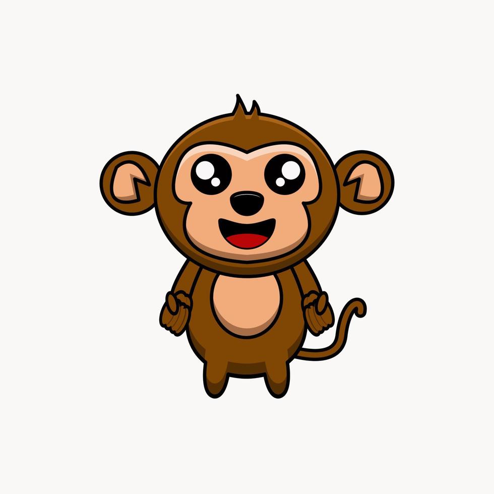 illustration de singe mascotte vecteur mignon