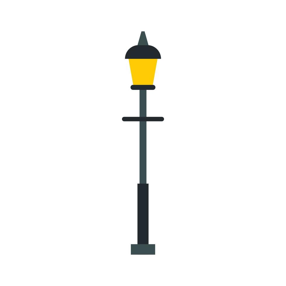 icône de lanterne de rue rétro, style plat vecteur
