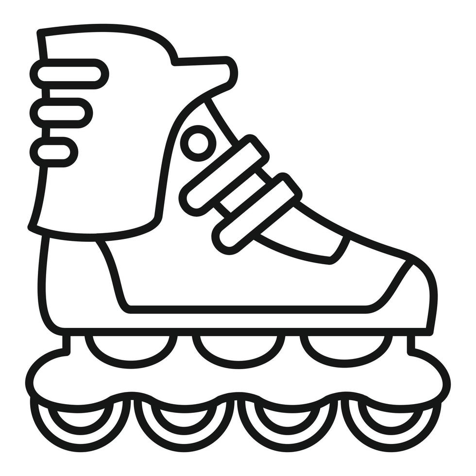 icône de patins à roues alignées de sport, style de contour vecteur