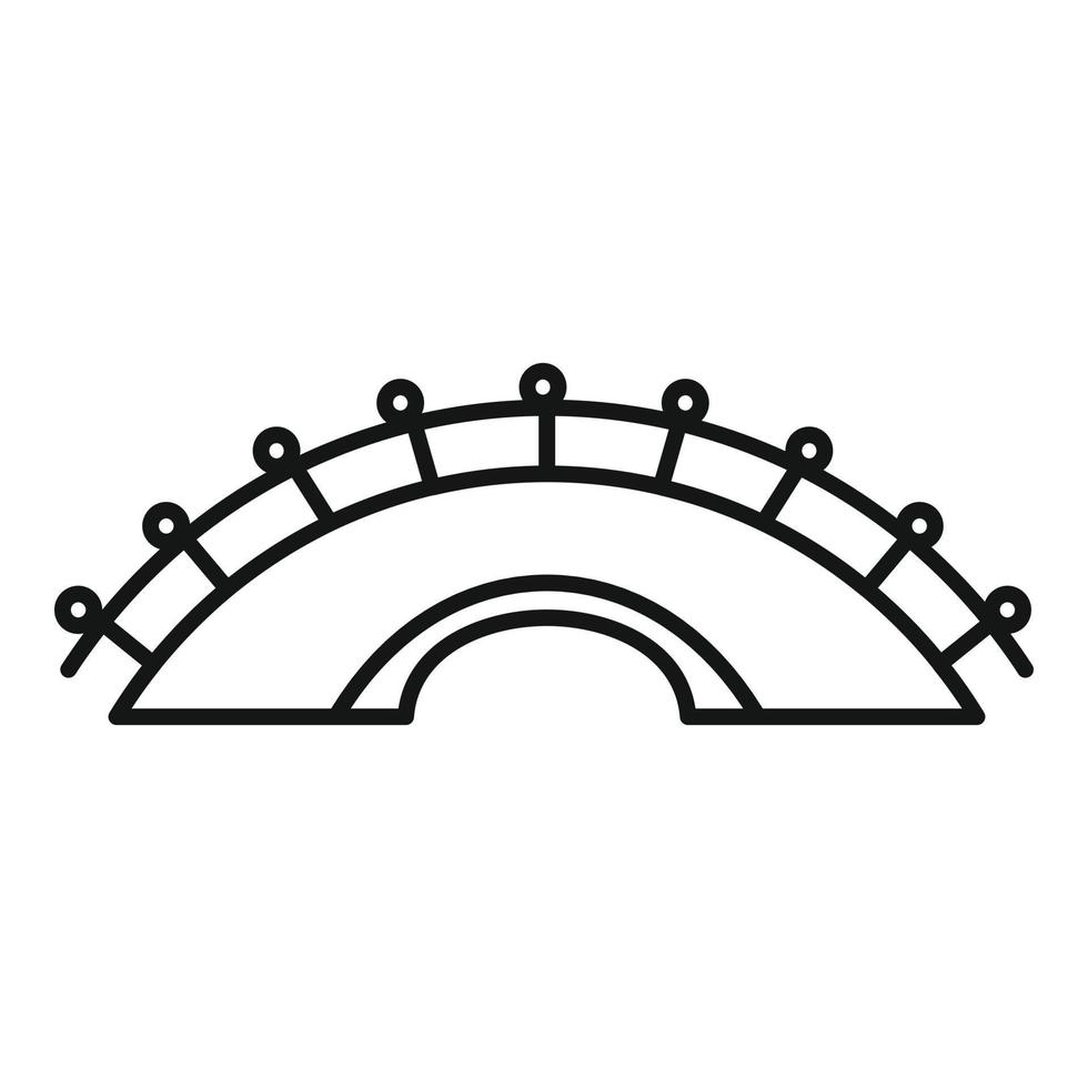 icône de construction de pont, style de contour vecteur