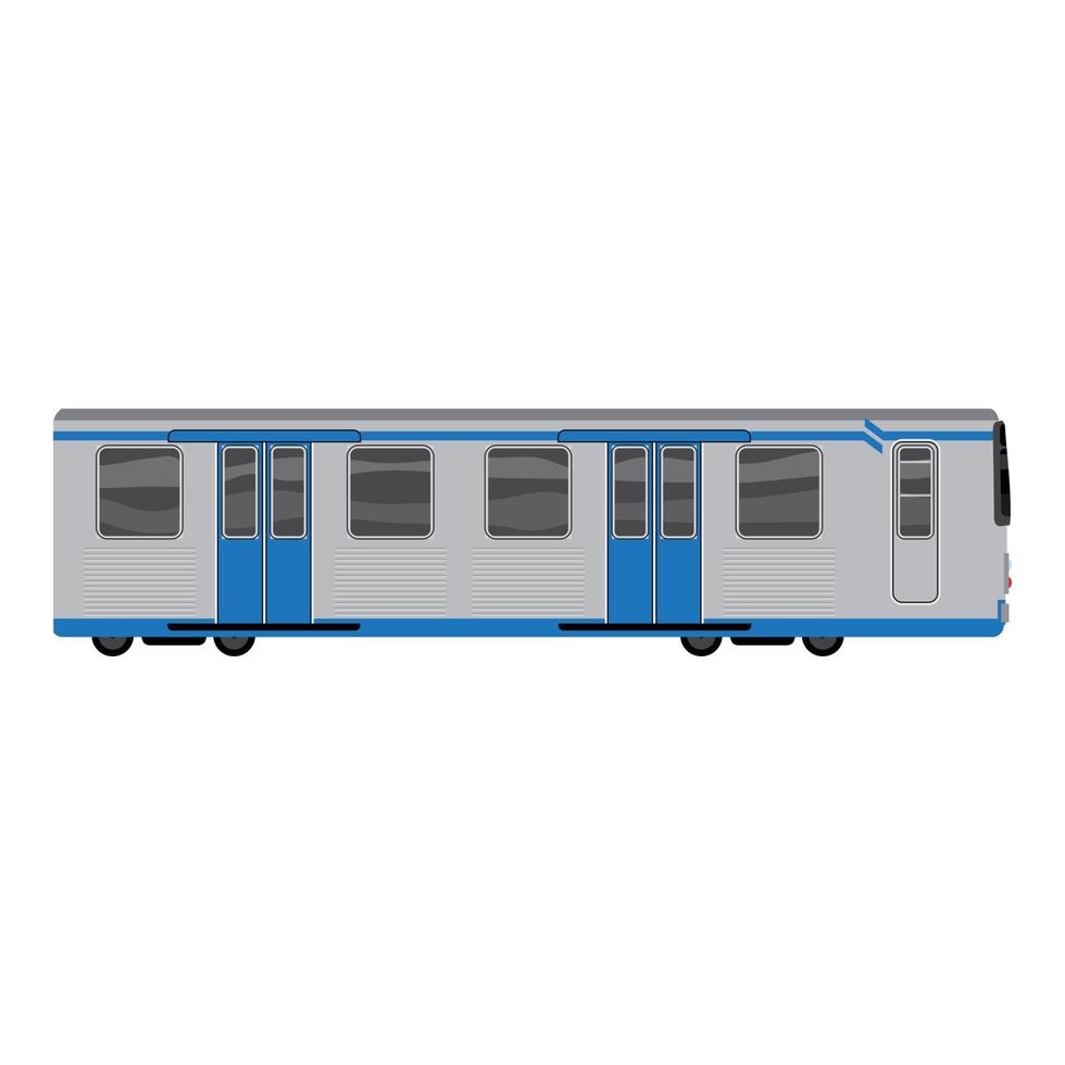 icône de train de métro bleu gris, style cartoon vecteur