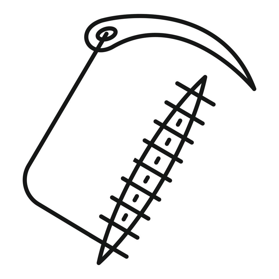 icône de suture fermée, style de contour vecteur