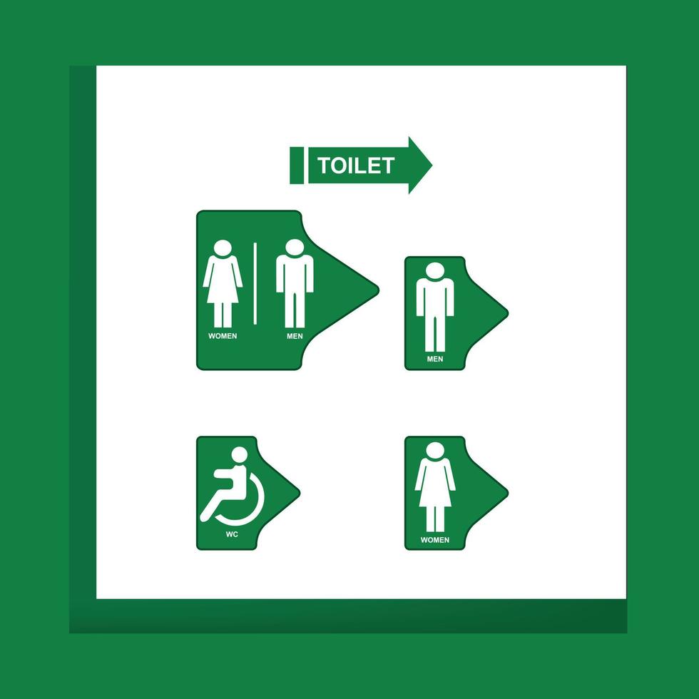ensemble d'icônes de toilette, signes de toilette, wc, image vectorielle vecteur