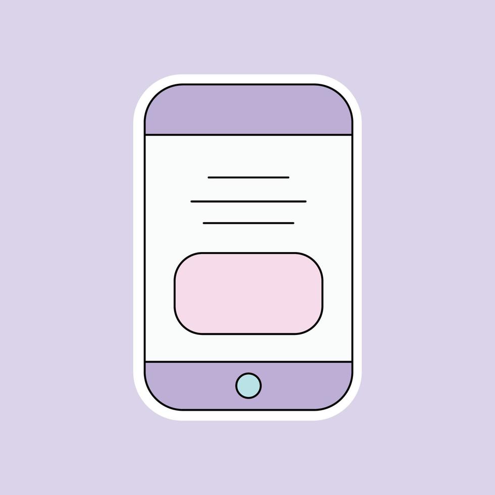 un smartphone isolé sur fond violet doux vecteur