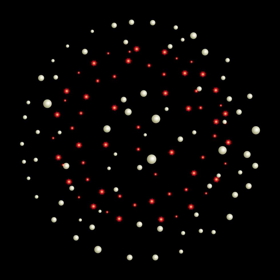 une illustration plate de feu d'artifice fleuri, feu d'artifice de chrysanthème vecteur