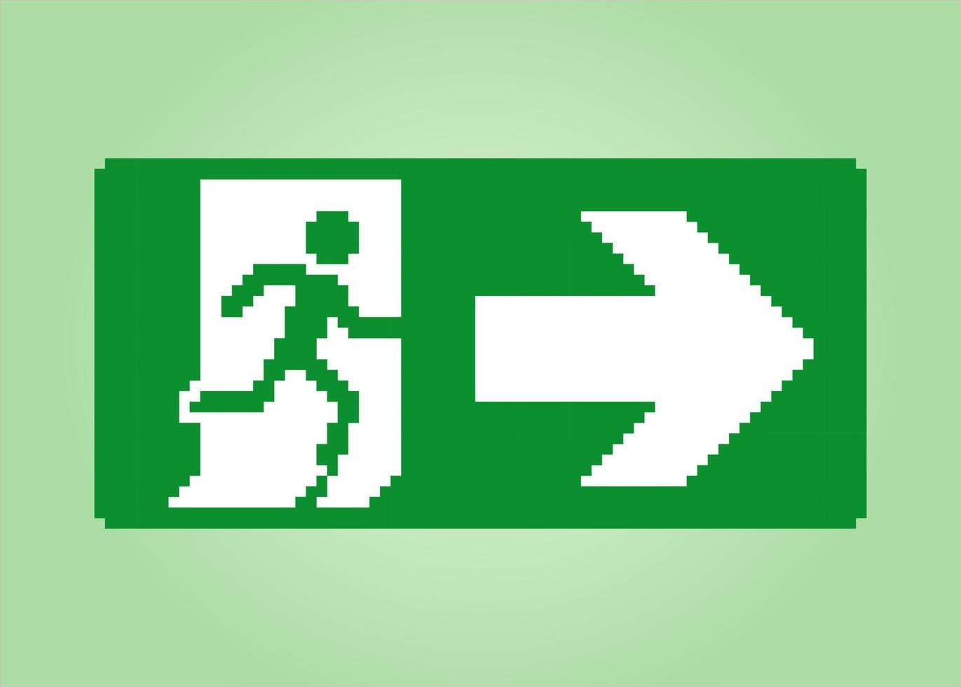 hors-bord d'urgence pixel. signe vert des illustrations vectorielles. vecteur