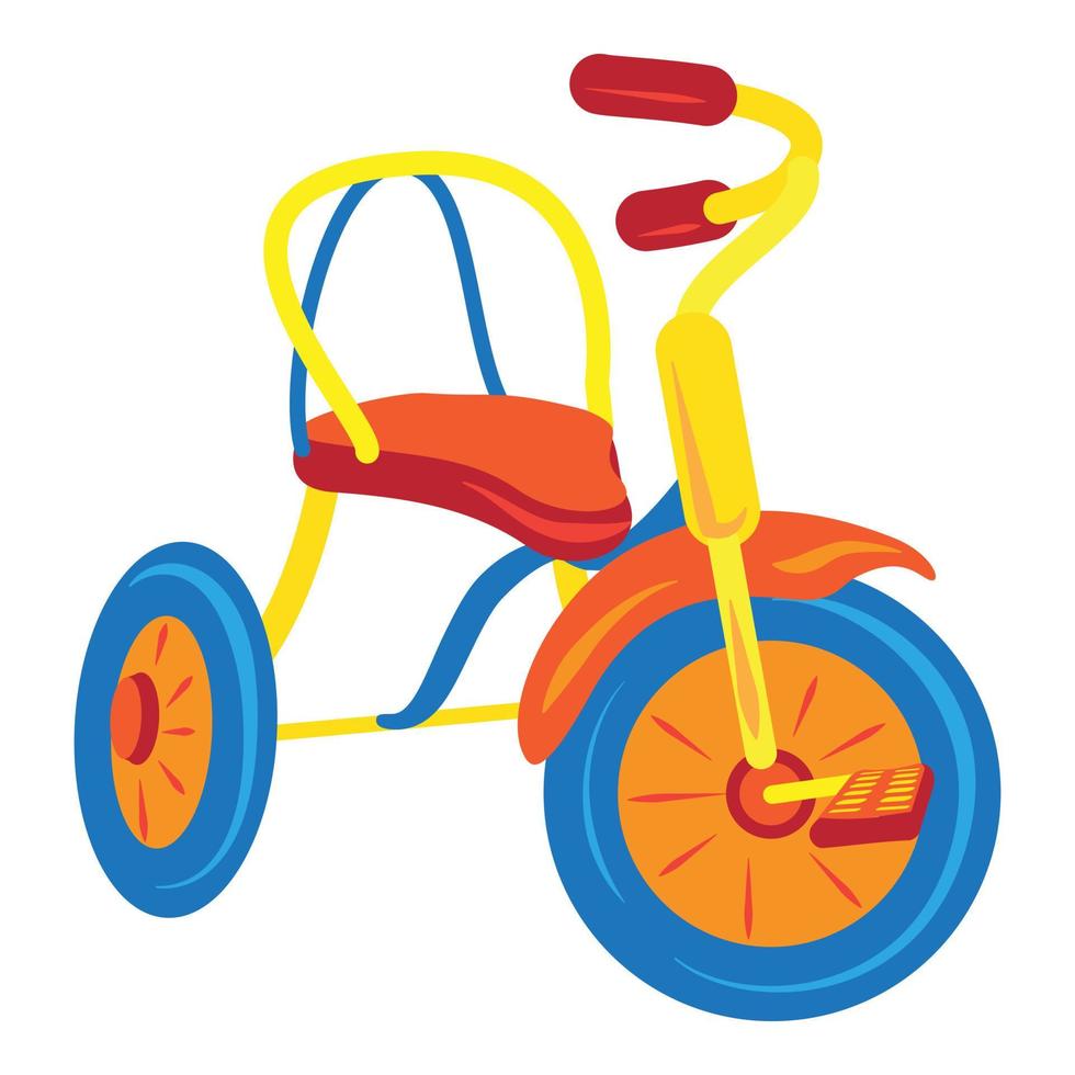 icône de tricycle enfant, style cartoon vecteur