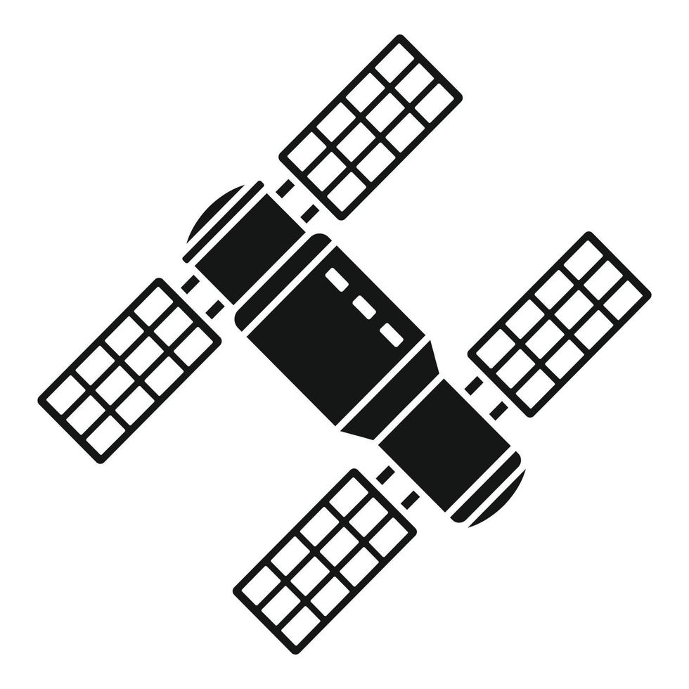 icône de panneau solaire de station spatiale, style simple vecteur