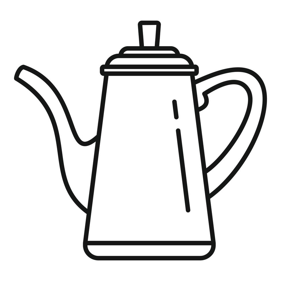 icône de pot de café, style de contour vecteur