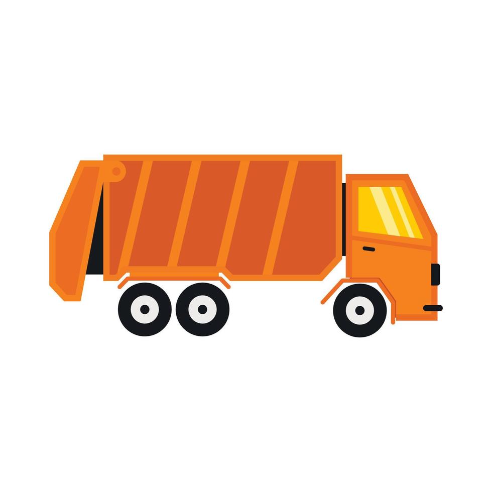 camion pour l'icône des ordures, style plat vecteur