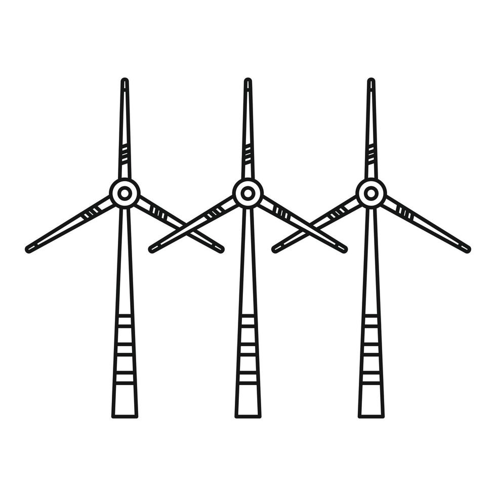 icône d'éolienne gratuite, style de contour vecteur