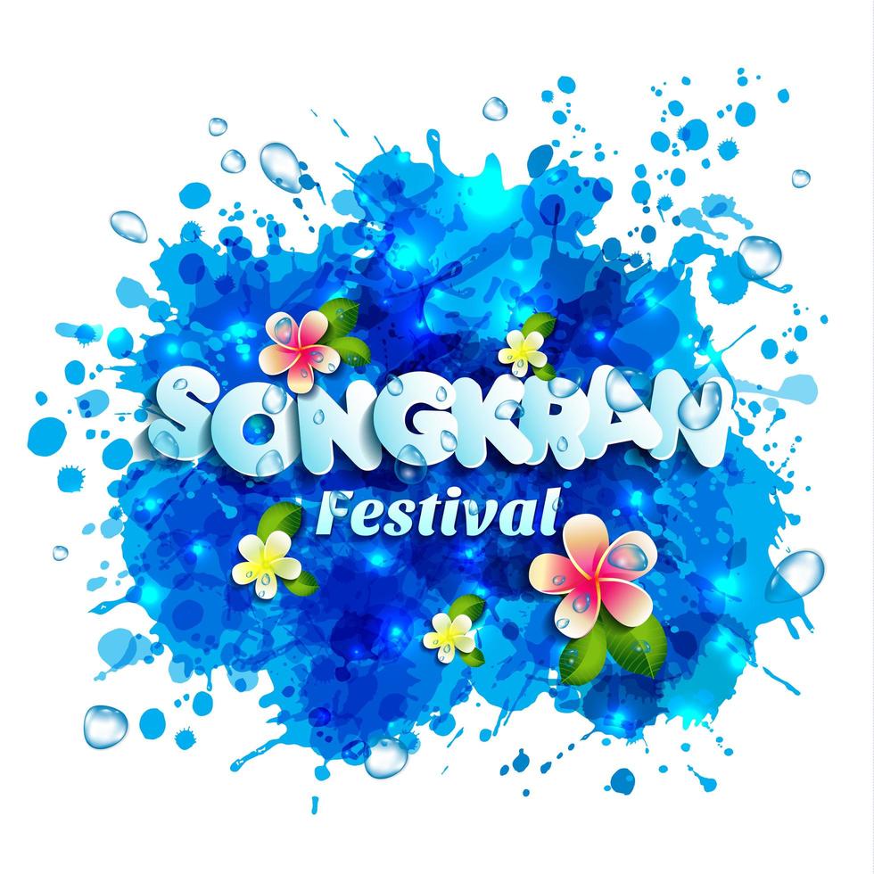 lettres songkran festival de thaïlande vecteur