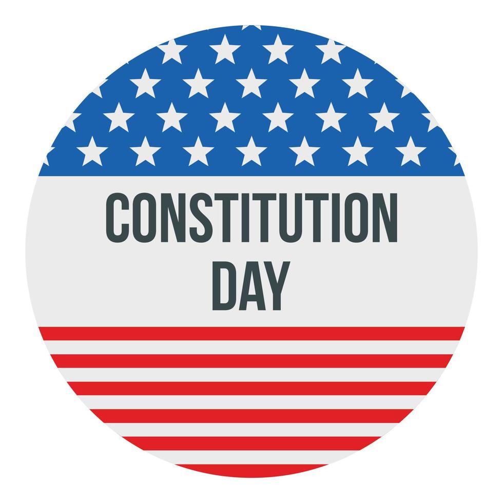 icône du logo du jour de la constitution du drapeau américain, style plat vecteur