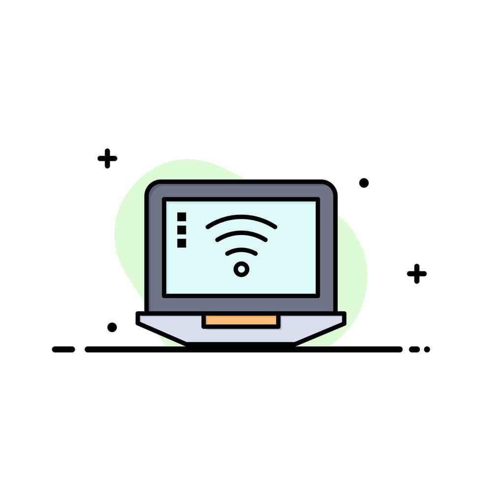signal d'ordinateur portable modèle de logo d'entreprise wifi couleur plate vecteur