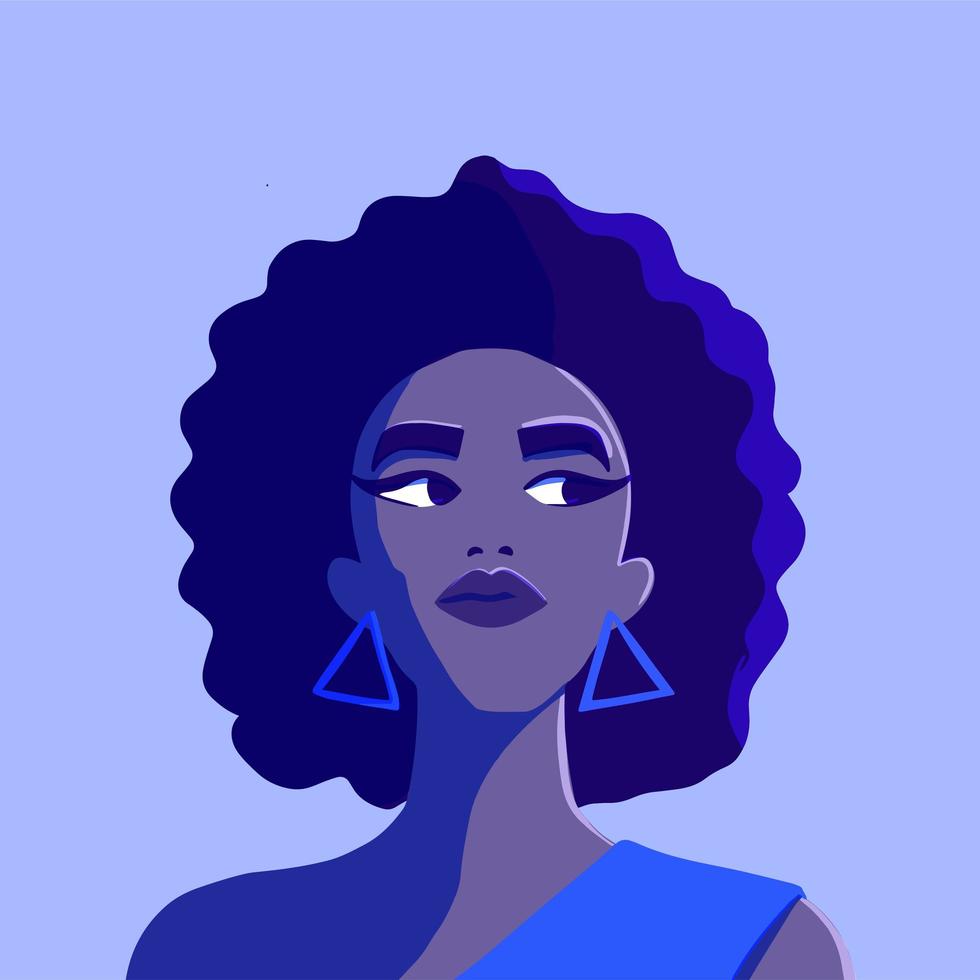 portrait d'une belle femme afro-américaine vecteur