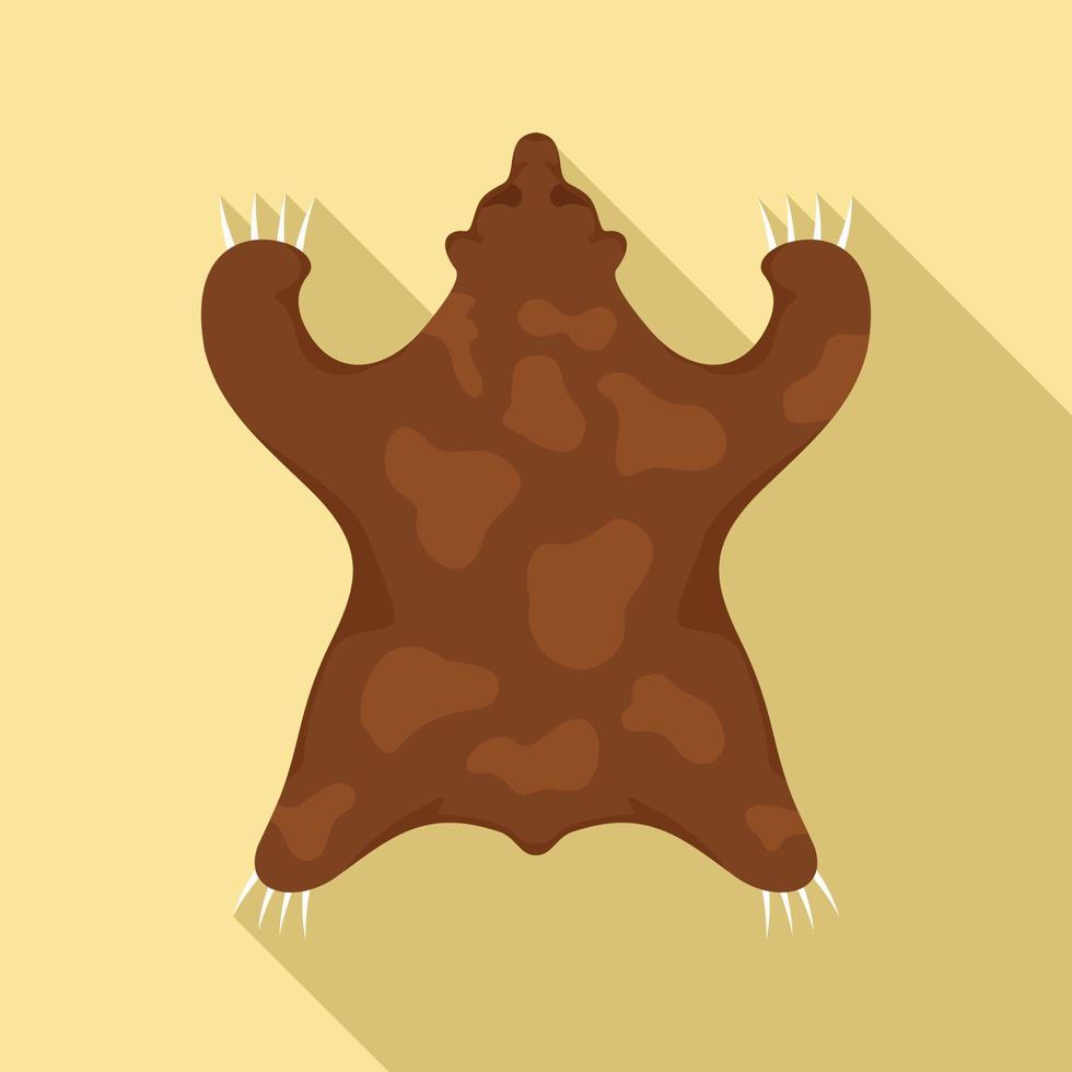 icône de fourrure d'ours de l'âge de pierre, style plat vecteur