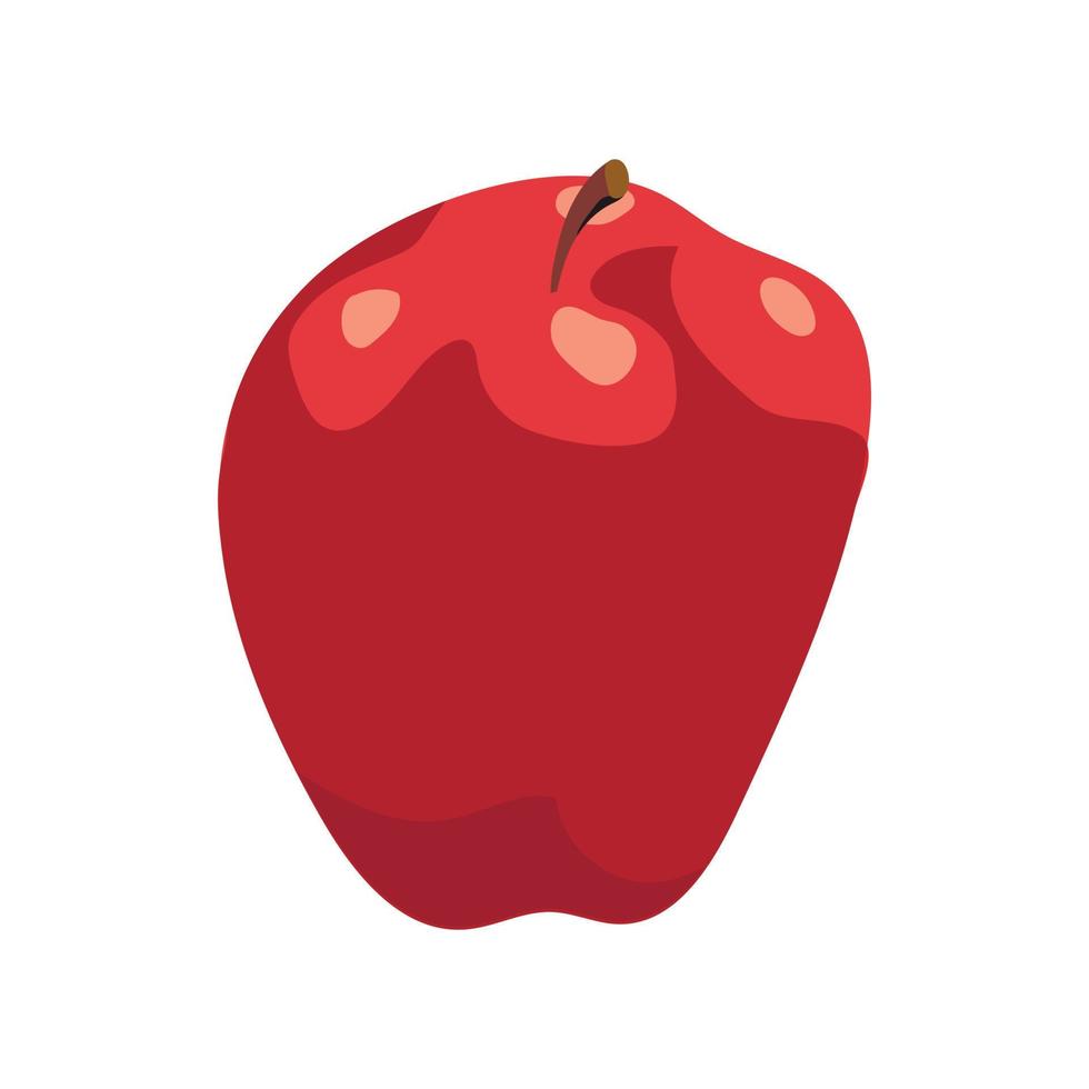icône de pomme rouge en style cartoon vecteur