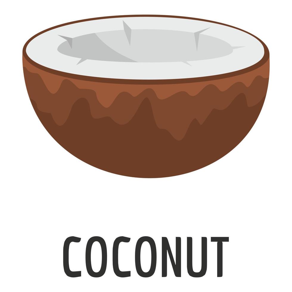 icône de noix de coco, style plat vecteur