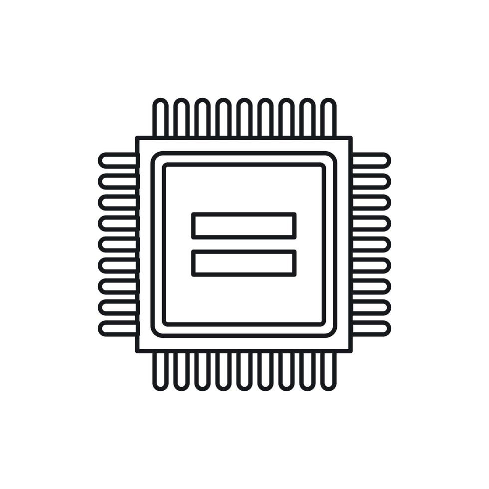 icône de carte de circuit électronique, style de contour vecteur