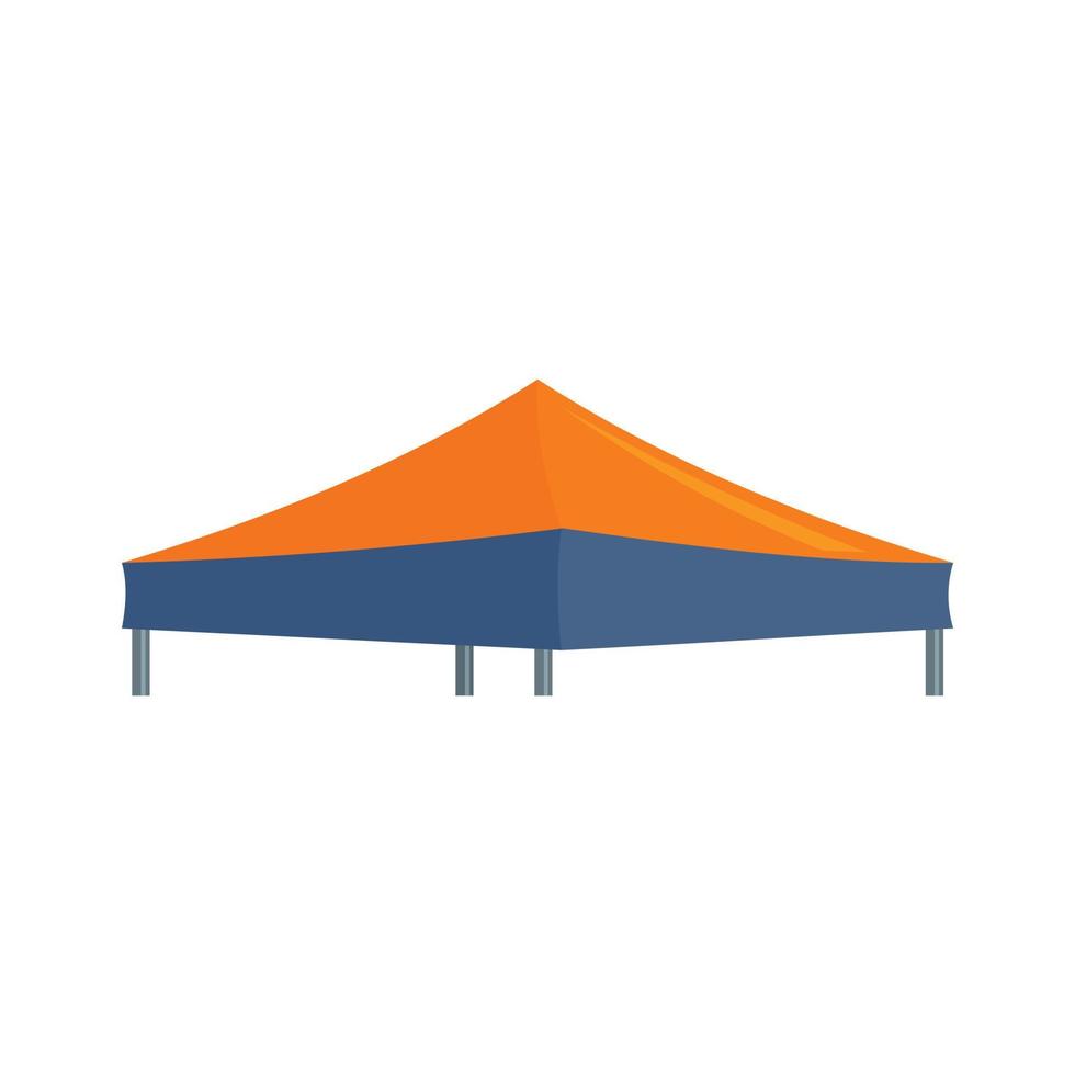 icône bleue orange grande tente, style plat vecteur