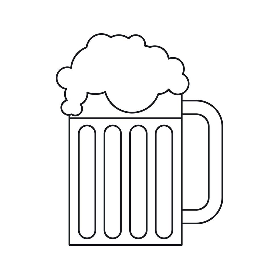 icône de chope de bière, style de contour vecteur