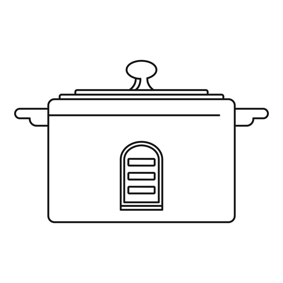 icône de casserole numérique, style de contour vecteur