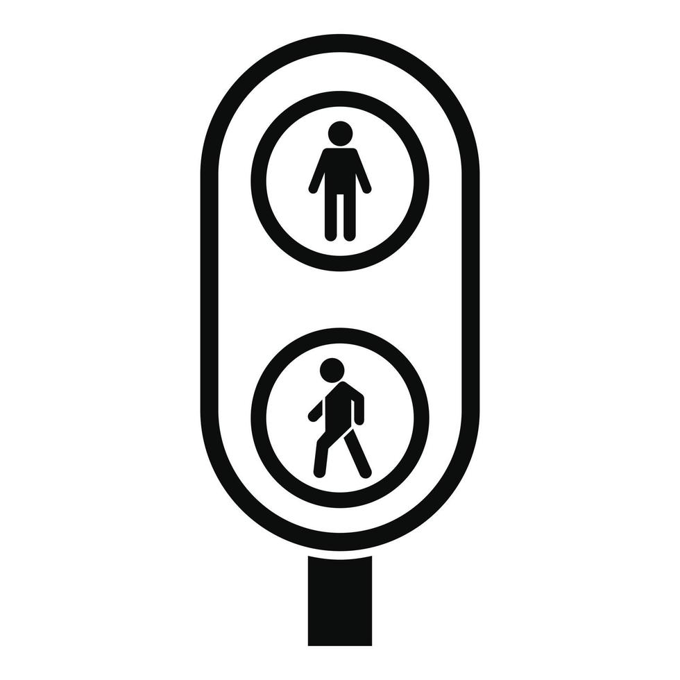 icône de feux de signalisation pour piétons de la ville, style simple vecteur