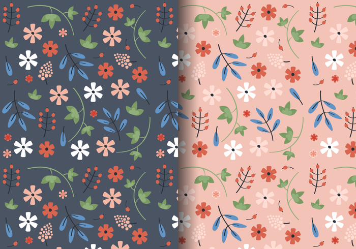 Motif floral vintage gratuit vecteur