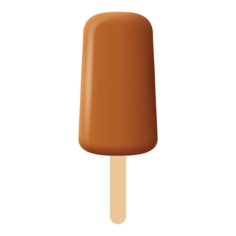 icône de popsicle au chocolat, style réaliste vecteur