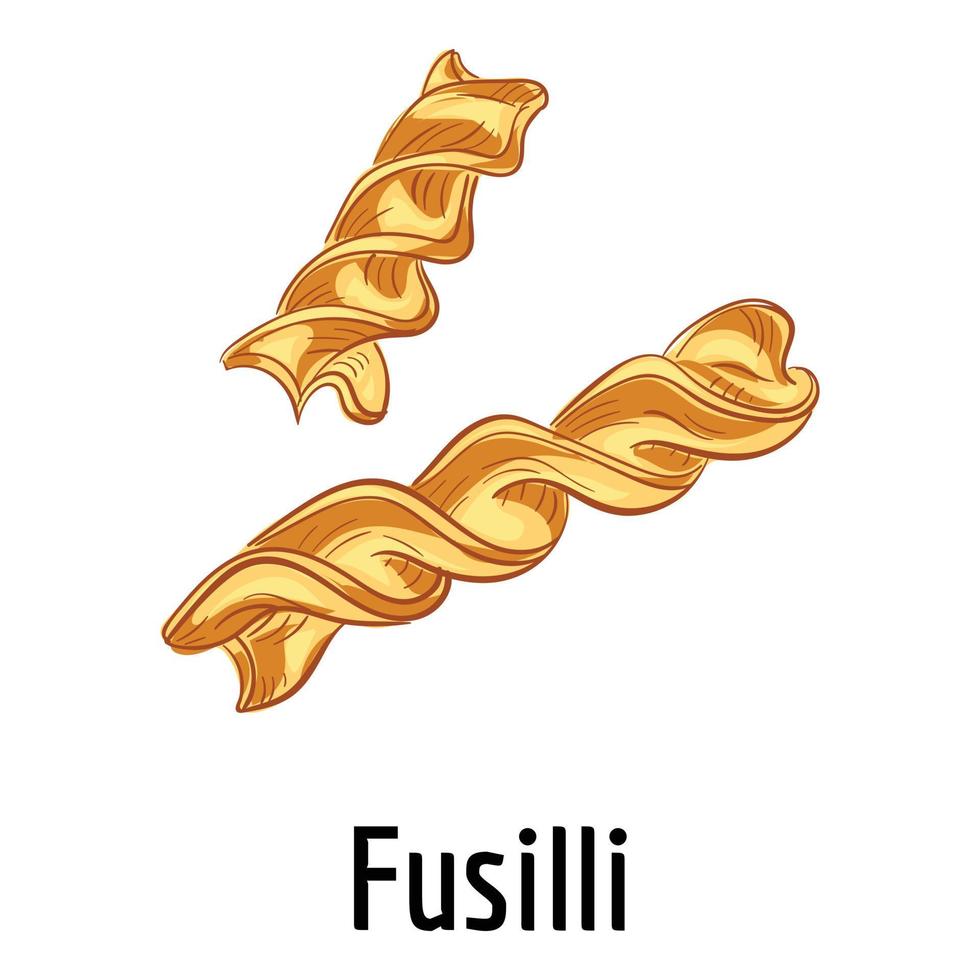 icône fusilli, style dessin animé vecteur