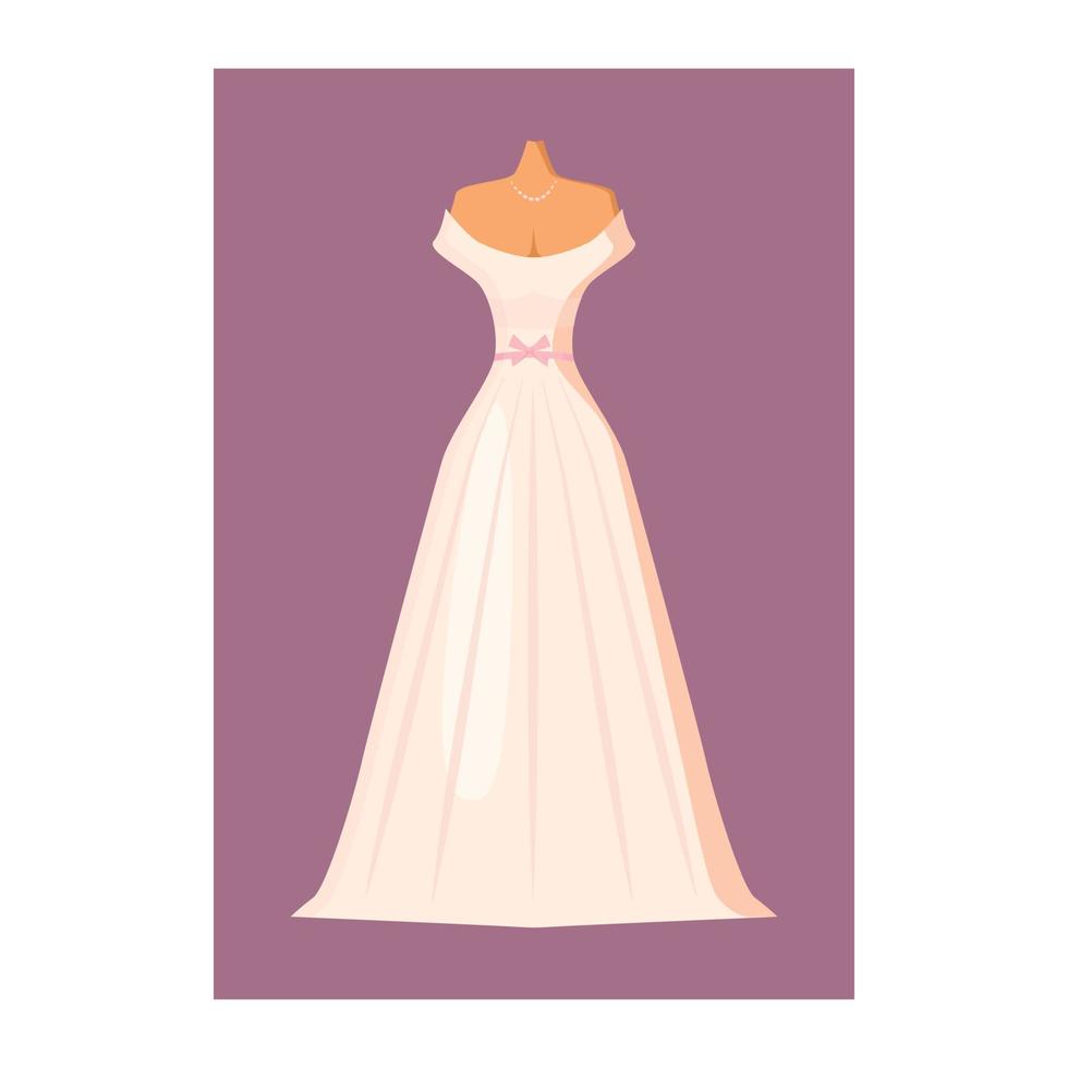 icône de robe de mariée en style cartoon vecteur