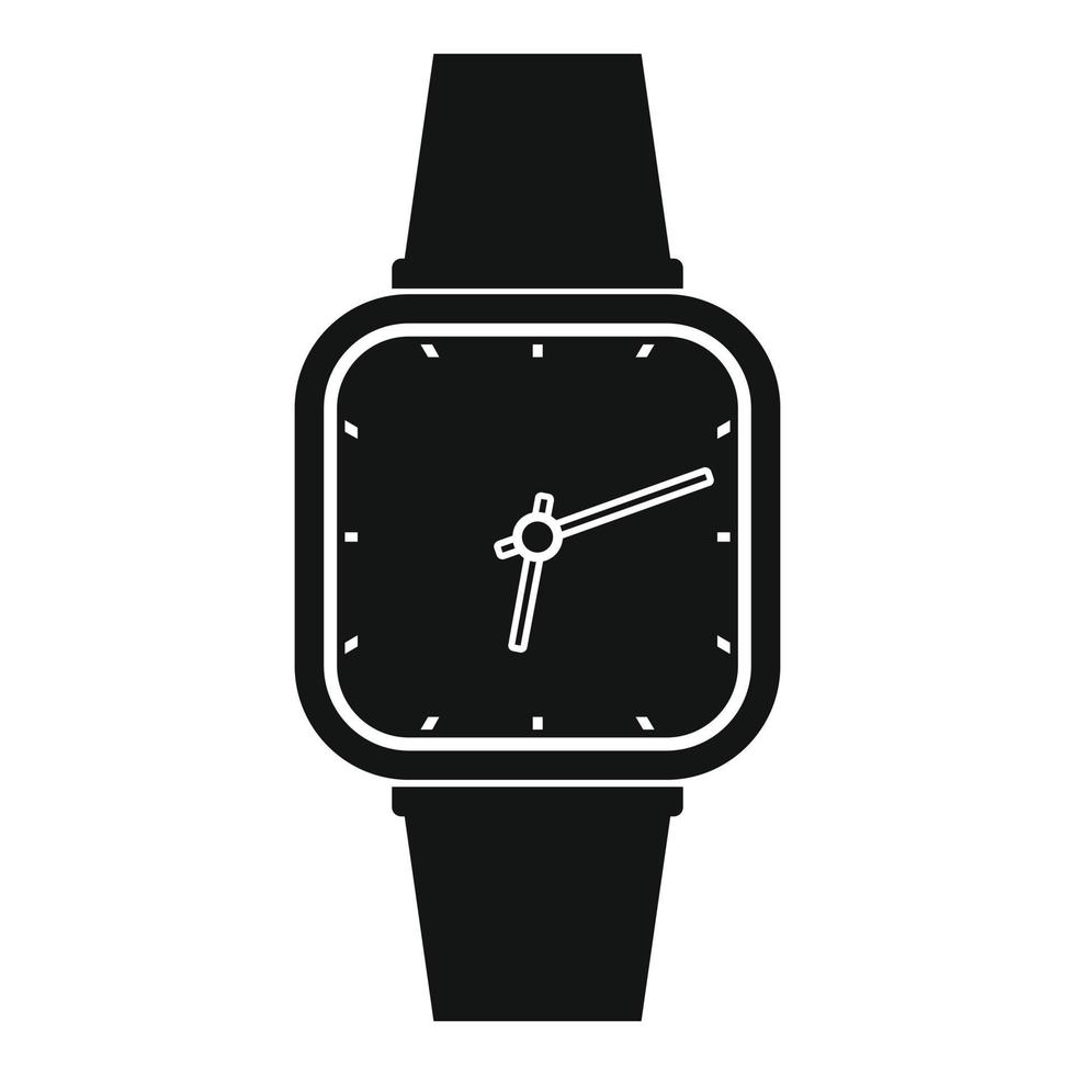 icône rétro de montre-bracelet, style noir simple vecteur