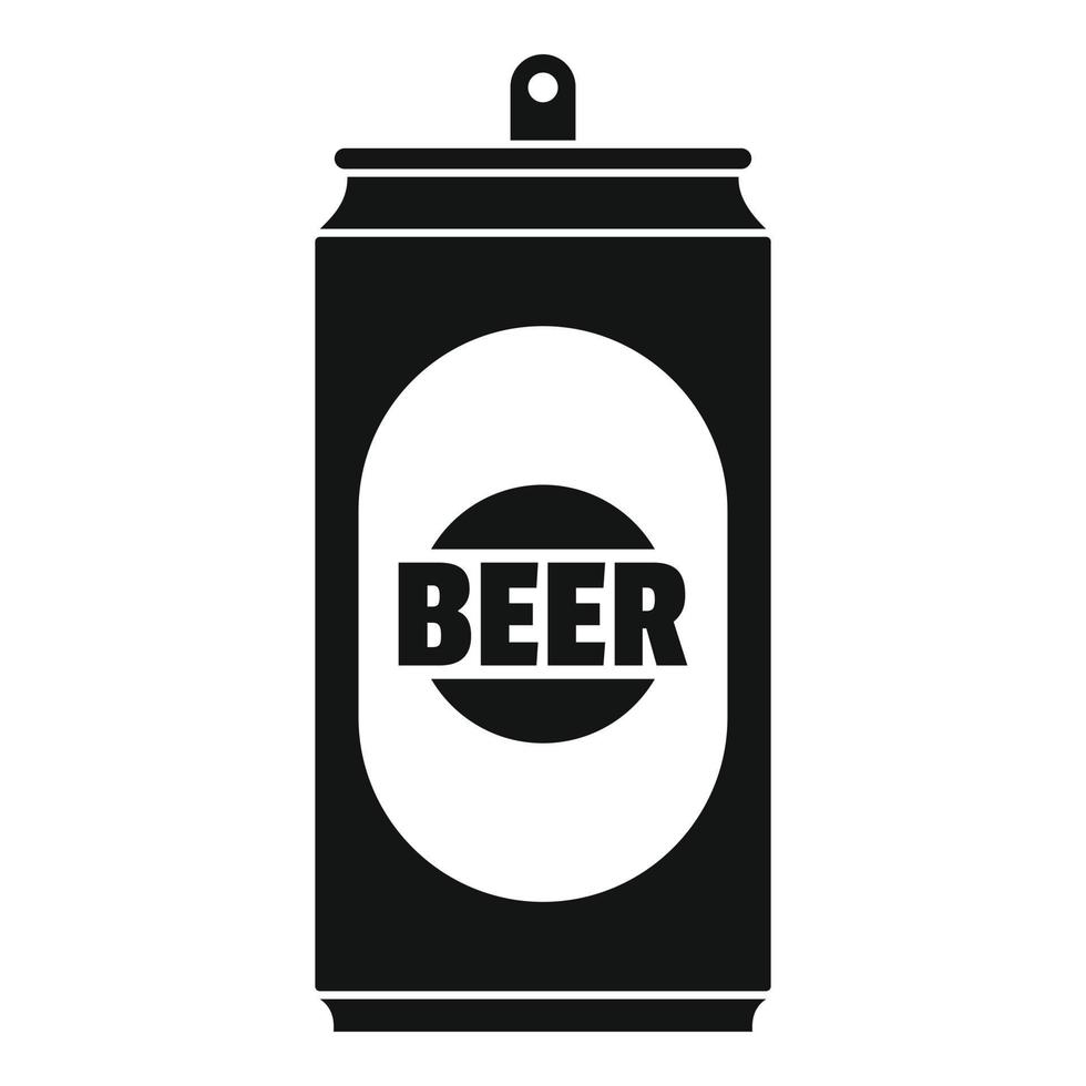 icône de canette de bière, style simple. vecteur