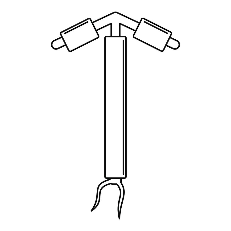 icône d'outil à main de contraception, style de contour vecteur