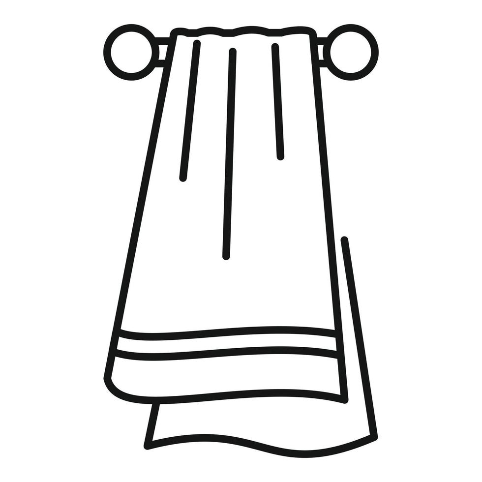icône de serviette de sport, style de contour vecteur