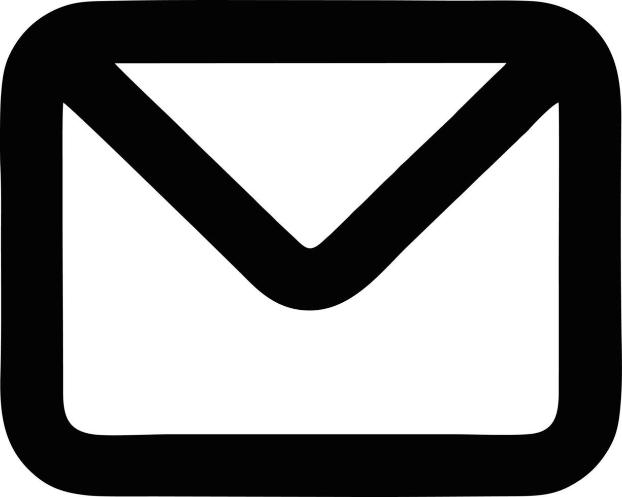 icône d'enveloppe en image vectorielle noire, illustration d'enveloppe en noir sur fond blanc, conception d'enveloppe sur fond blanc vecteur