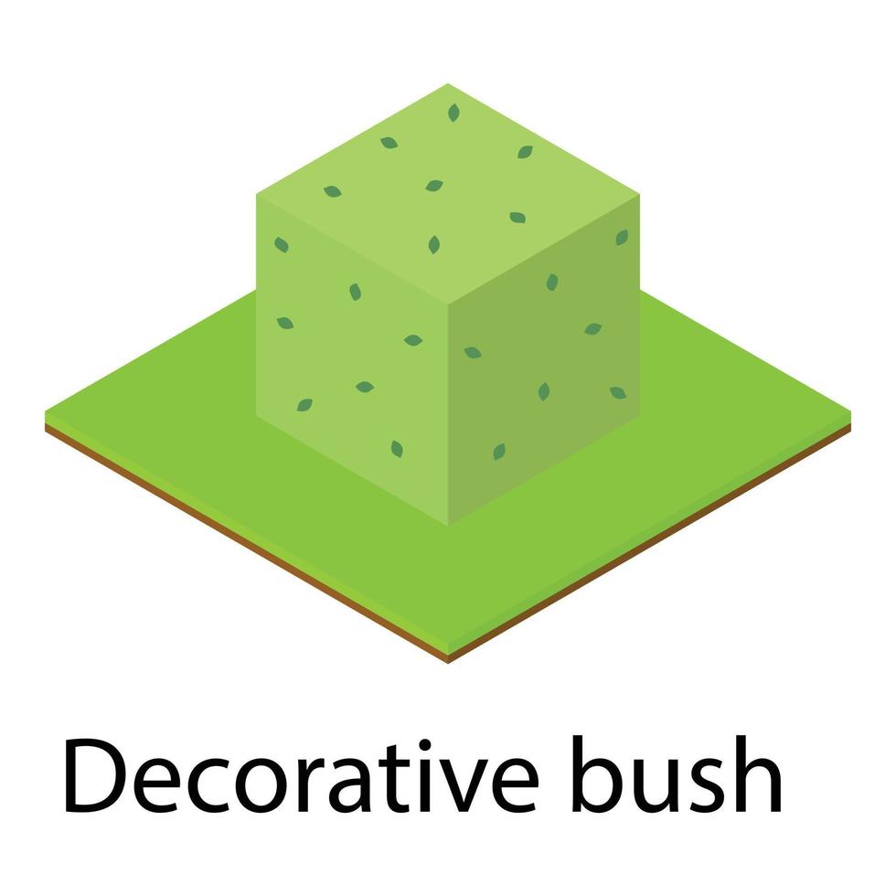 icône de buisson décoratif, style isométrique vecteur