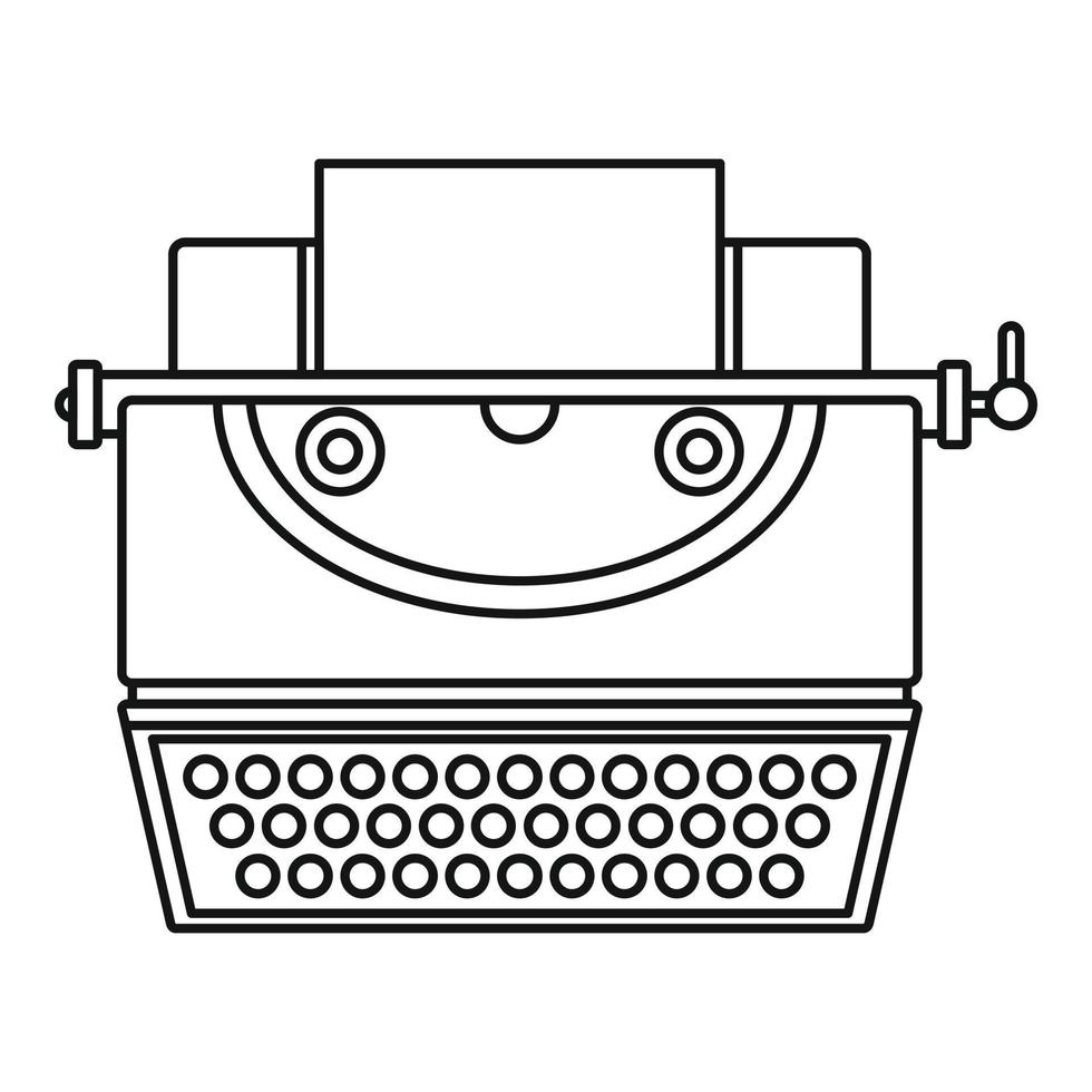 icône de machine à écrire classique, style de contour vecteur