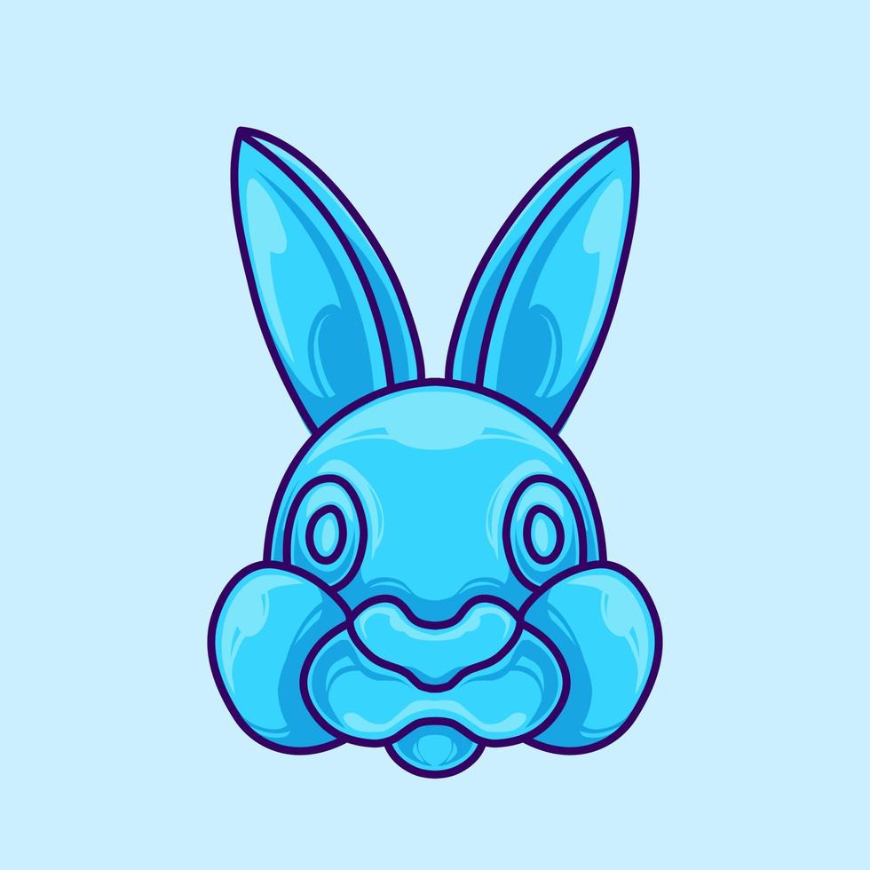 icône d'illustration naturelle de dessin animé mignon tête de lapin vecteur