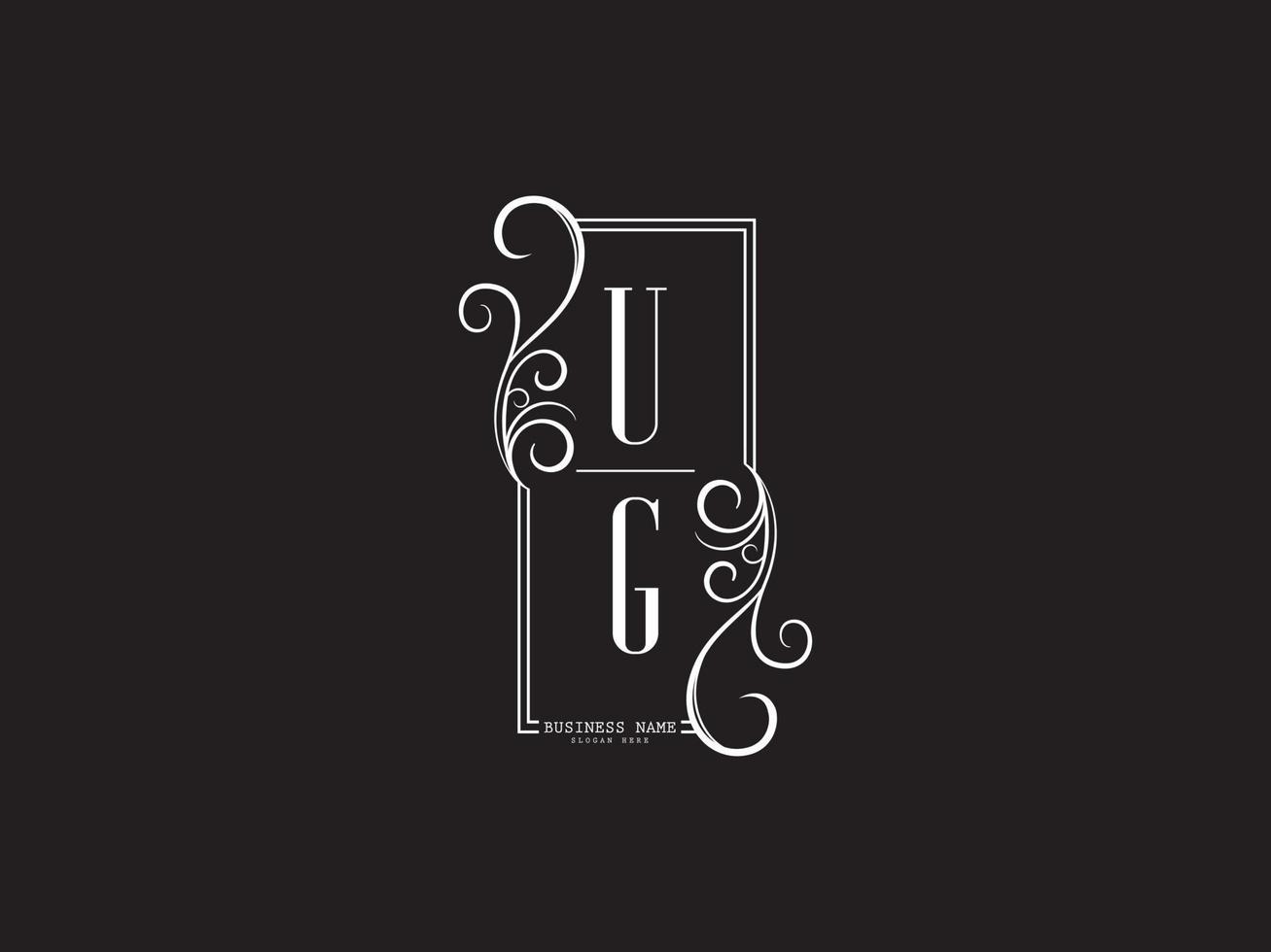 conception de lettre de logo de luxe minimal ug ug vecteur