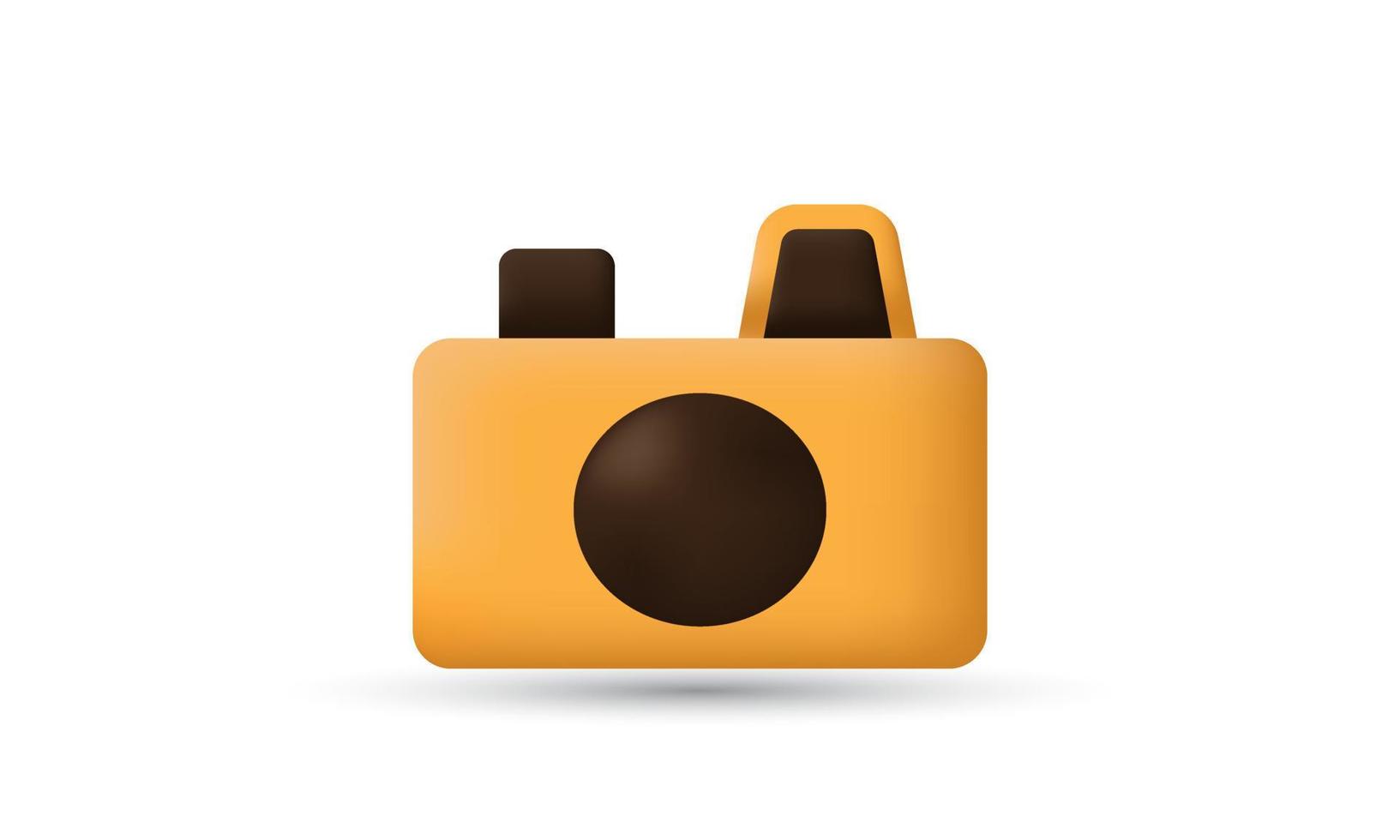 icône d'illustration couleur de caméra d'applications mobiles 3d isolée sur fond blanc vecteur