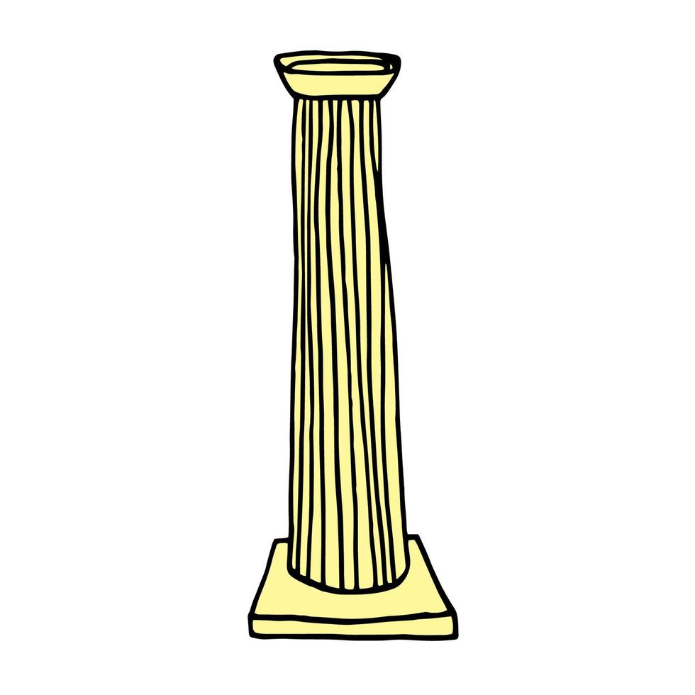 colonne grecque dessinée à la main - dessin vectoriel de style doodle