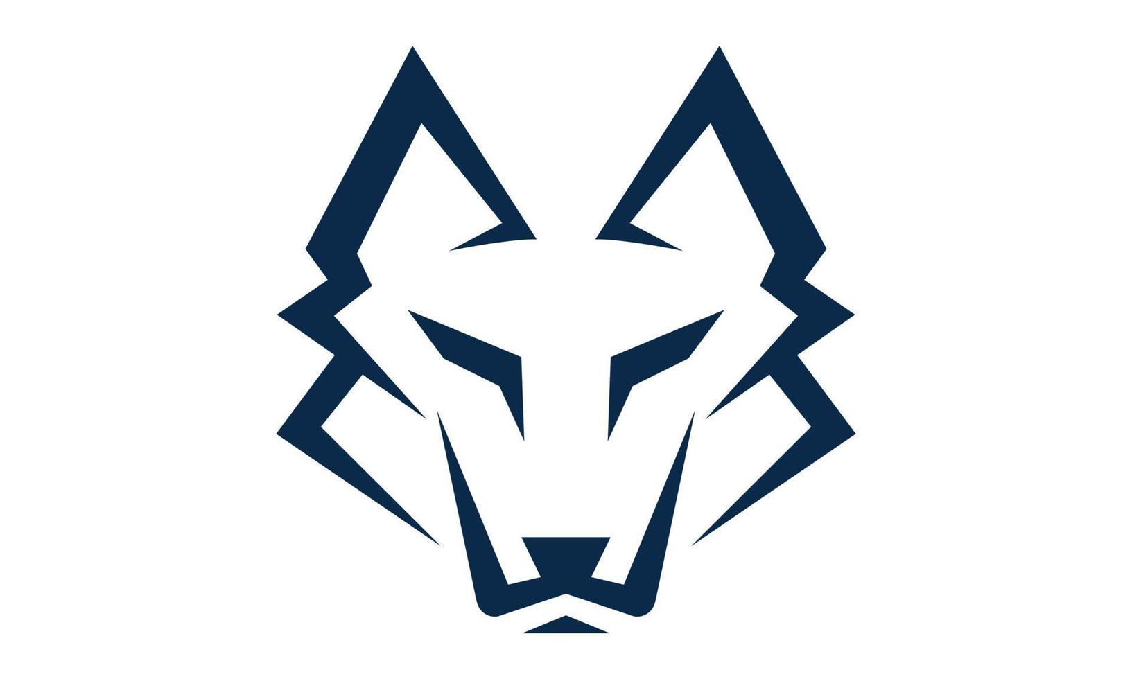modèle de logo abstrait tête de loup vecteur