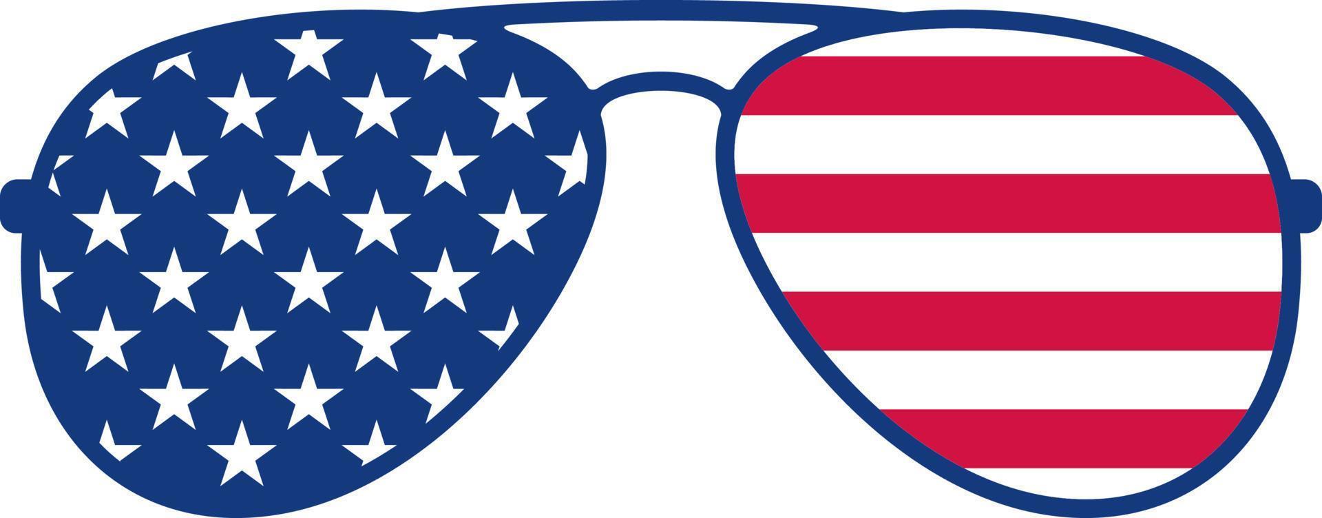 lunettes de soleil aviateur et drapeau américain - conception vectorielle américaine vecteur