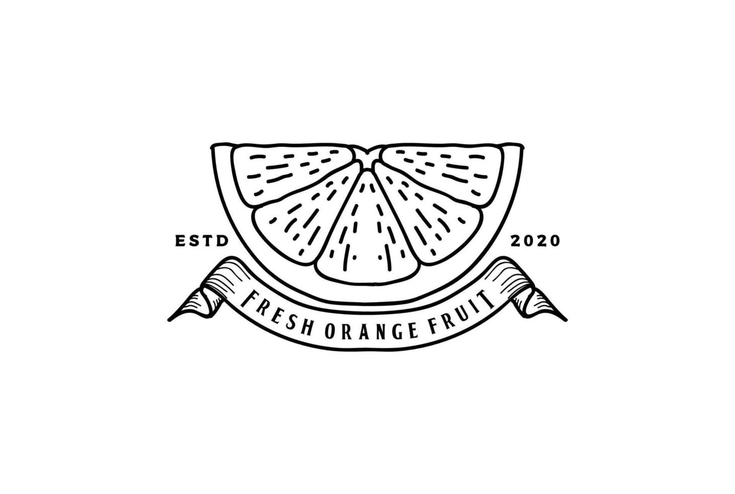 tranche d'agrumes citron vert orange rétro vintage avec ruban pour le logo de l'étiquette du produit vecteur