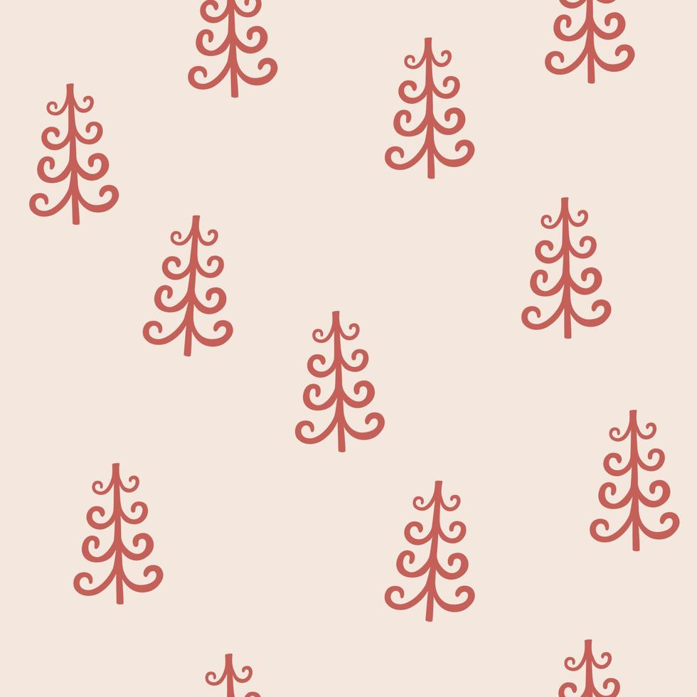 modèle vectorielle continue d'arbres de noël. la palette limitée est idéale pour l'impression de textiles, de tissus, de papier d'emballage illustration vectorielle simple dessinée à la main dans un style scandinave. vecteur