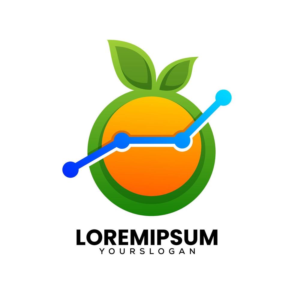 modèle de conception de logo dégradé orange investir vecteur